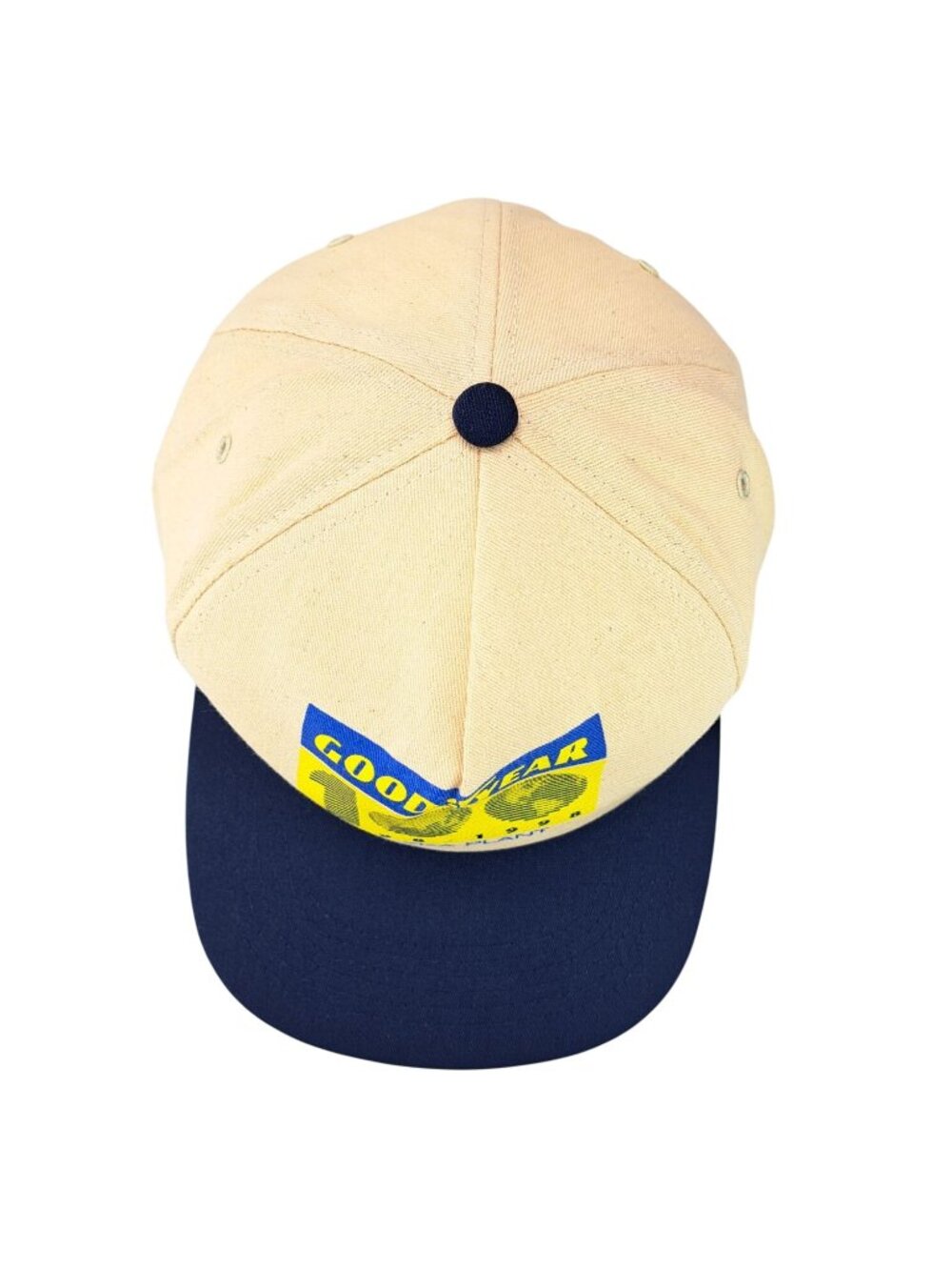 Vintage Goodyear 100th Anniversary Topeka Kansas Cap Snapback Hat Tan Blue New - Picture 6 of 8